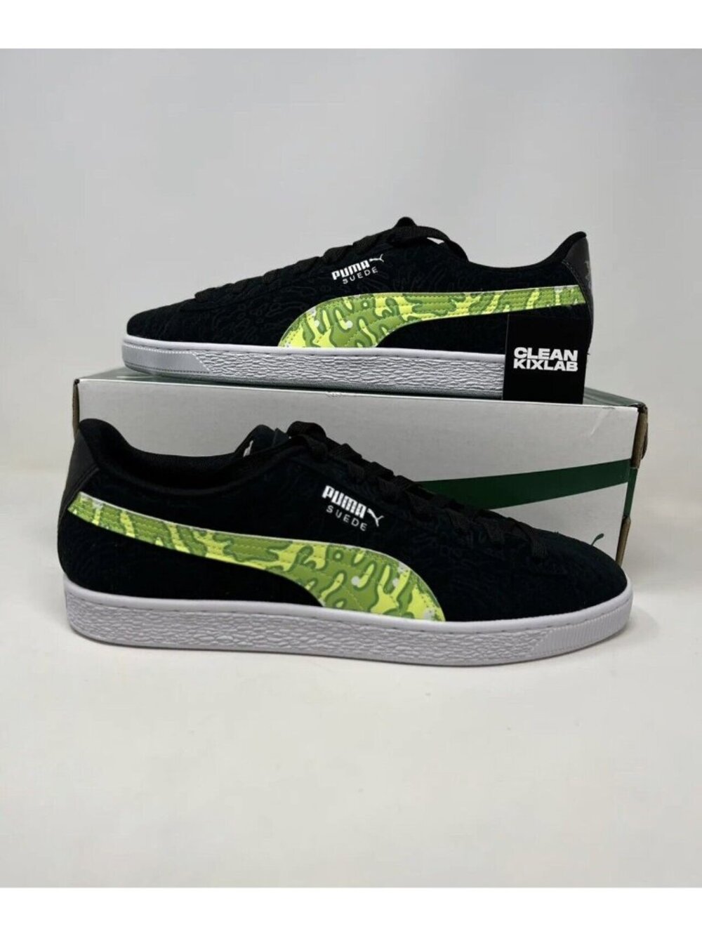 PUMA X RICK & MORTY Suede 386780-01 Black/Green Mens sz 10 - Picture 1 of 6